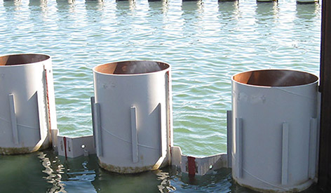 Característica de estacas de tubos de aço